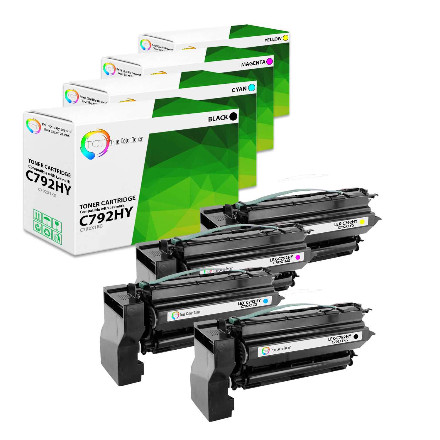 4Pk TCT Prem For Lexmark C792 C792X1KG C792X1CG C792X1MG C792X1YG Compatible