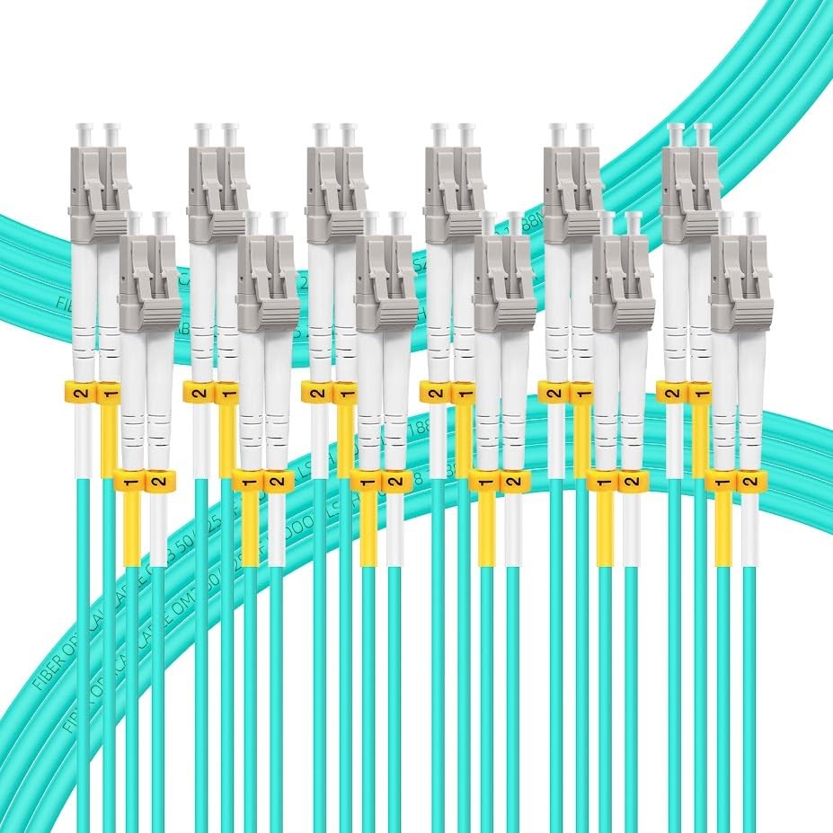 - 3M-6Pack OM4 LC to LC Fiber Patch Cable, MM Multimode Fiber Optic Cable, MM...