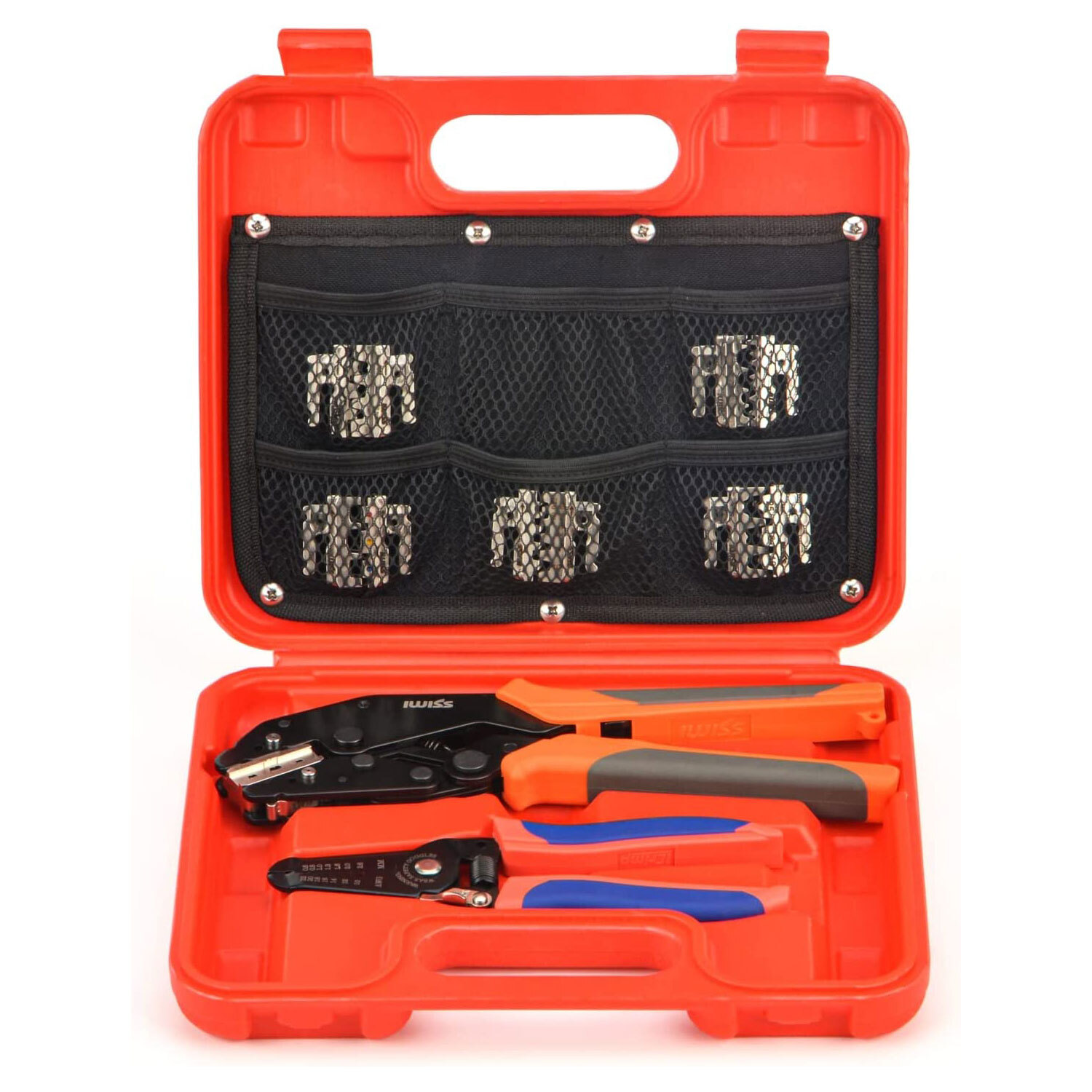 IWISS Rachet Crimping Plier Set Quick Change Jaws for Open Barrel Terminals