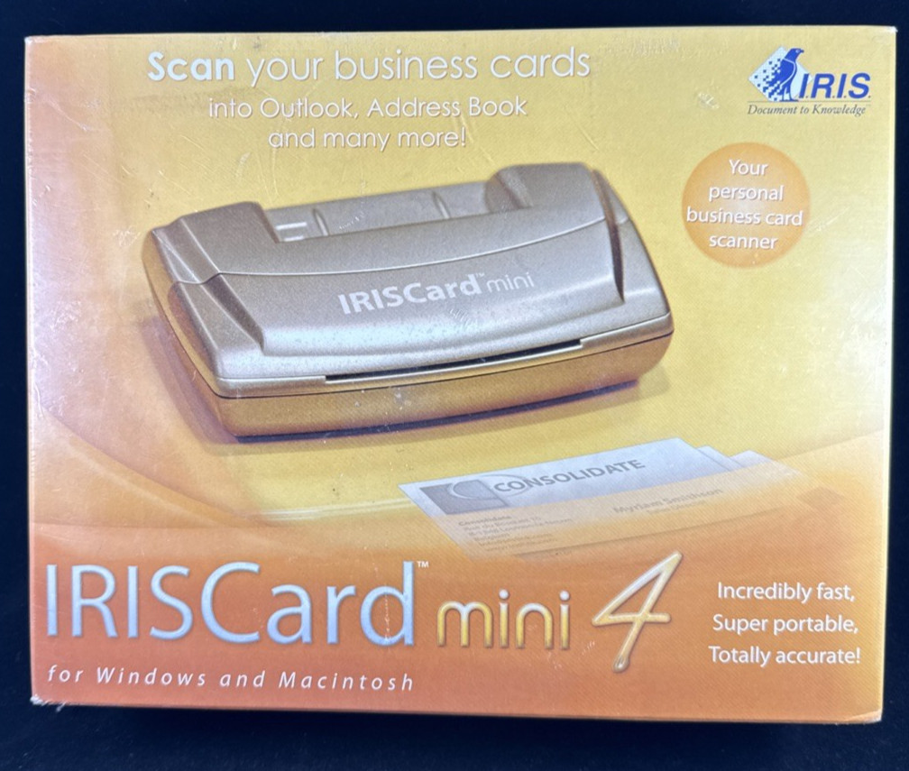 IRIS Card mini 4 -Personal Business Card Scanner, New Sealed in factory  plastic