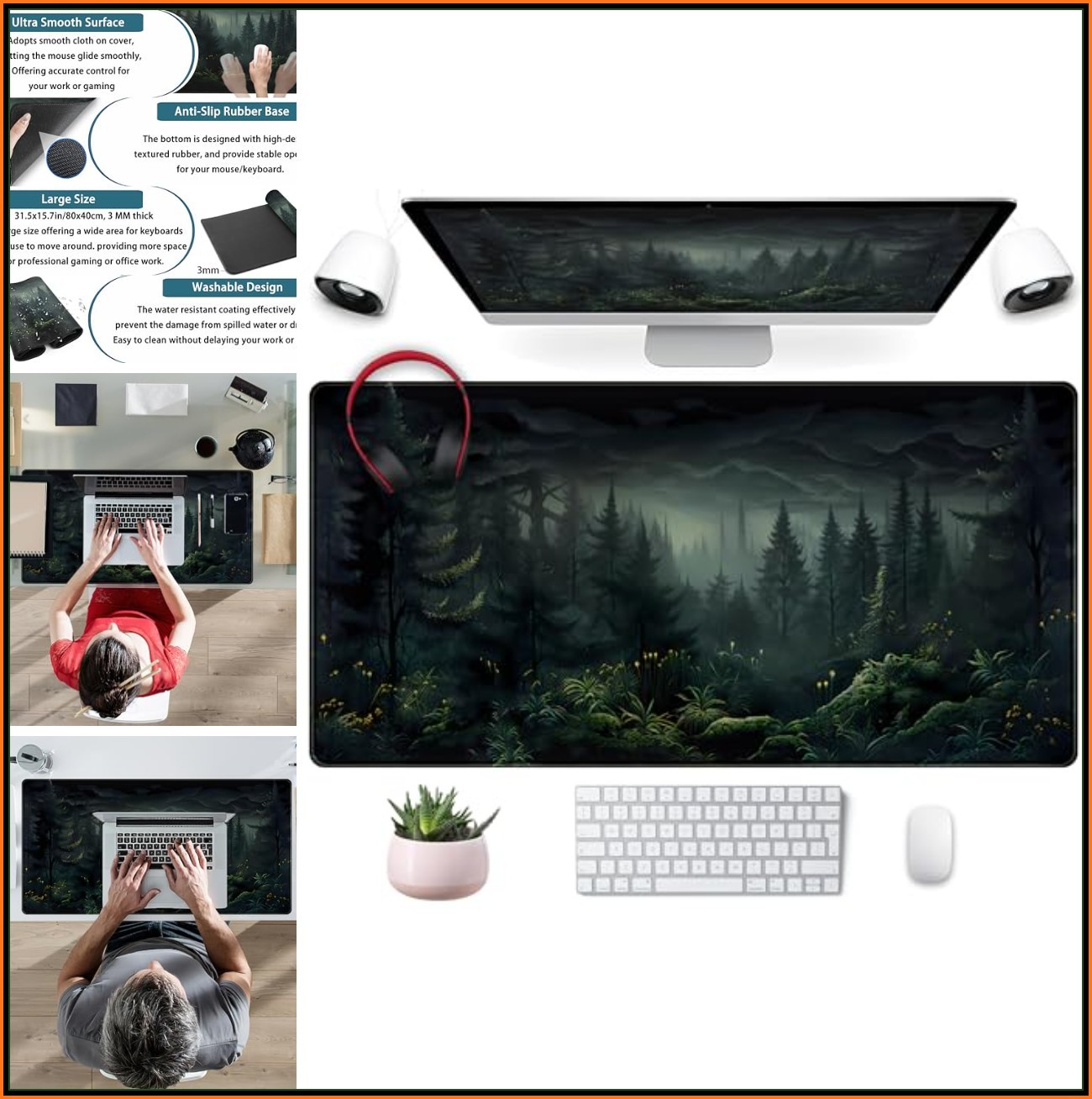 XXL Large Gaming Mouse Pad 31.5x15.75 Inch Non-Slip Rubber Base Desk Mat