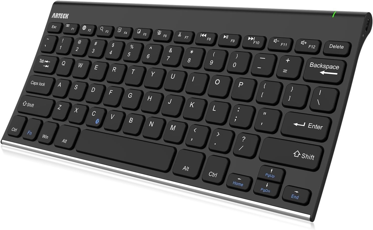 Arteck HB086 Bluetooth Rechargeable Stainless Steel Keyboard for iOS/Android/PC