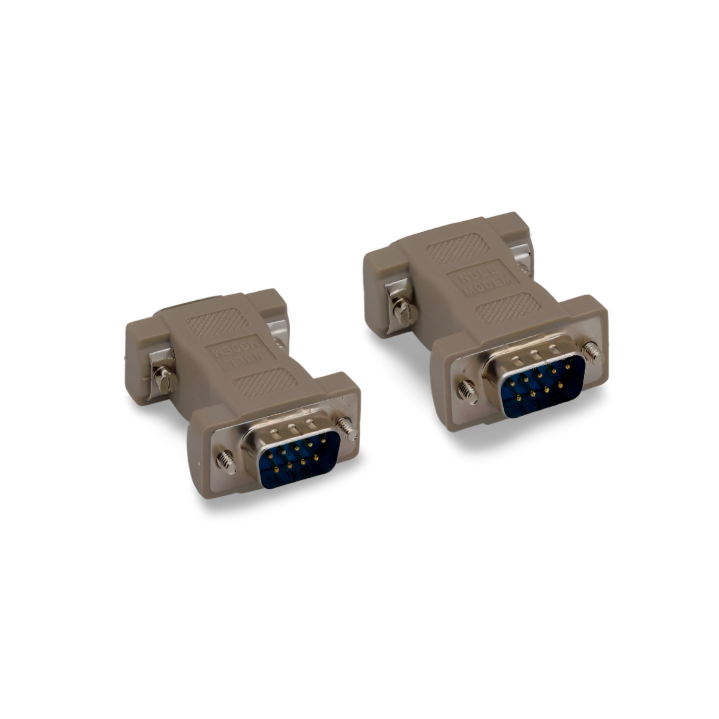 DB9 9 Pin RS232 Serial Male to Male Null Modem Adapter Gender Changer Beige