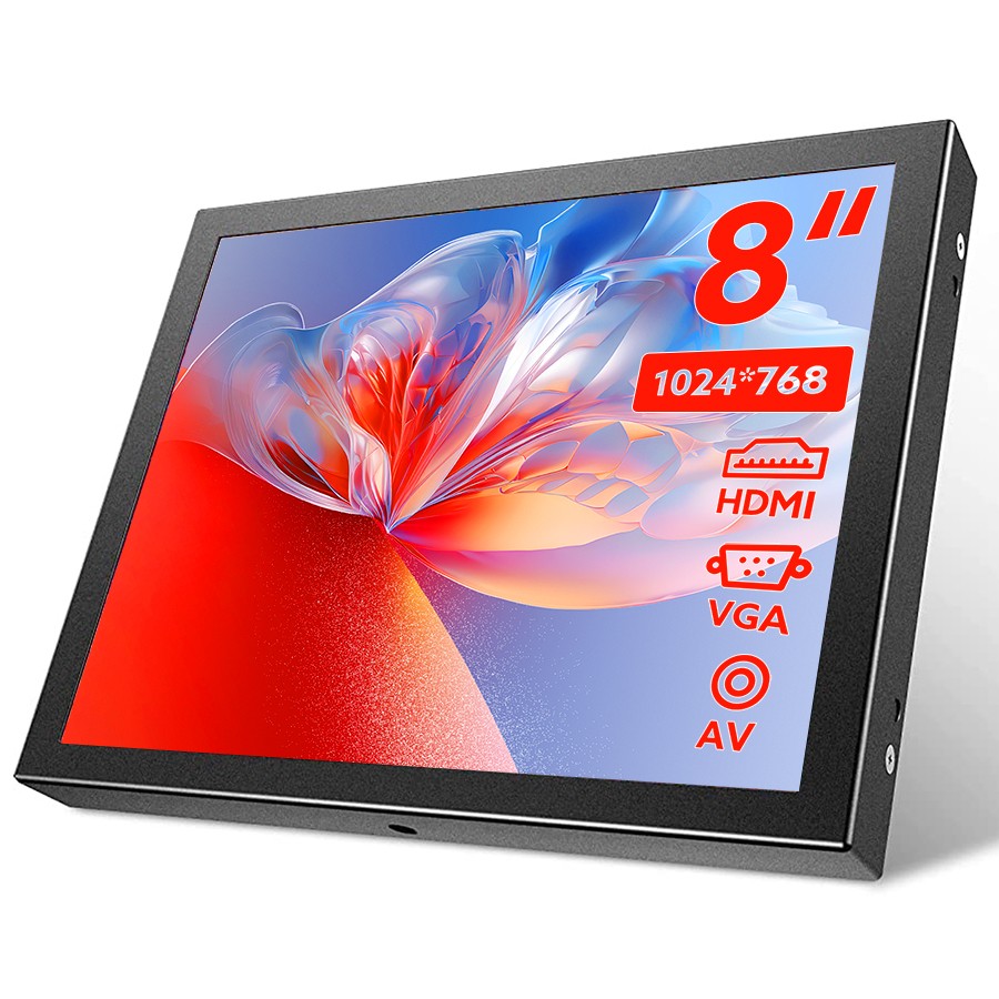 Eyoyo 8" Mini Screen Raspberry pi Monoitor 1024x768 HDMI/VGA/AV Video fr Gaiming
