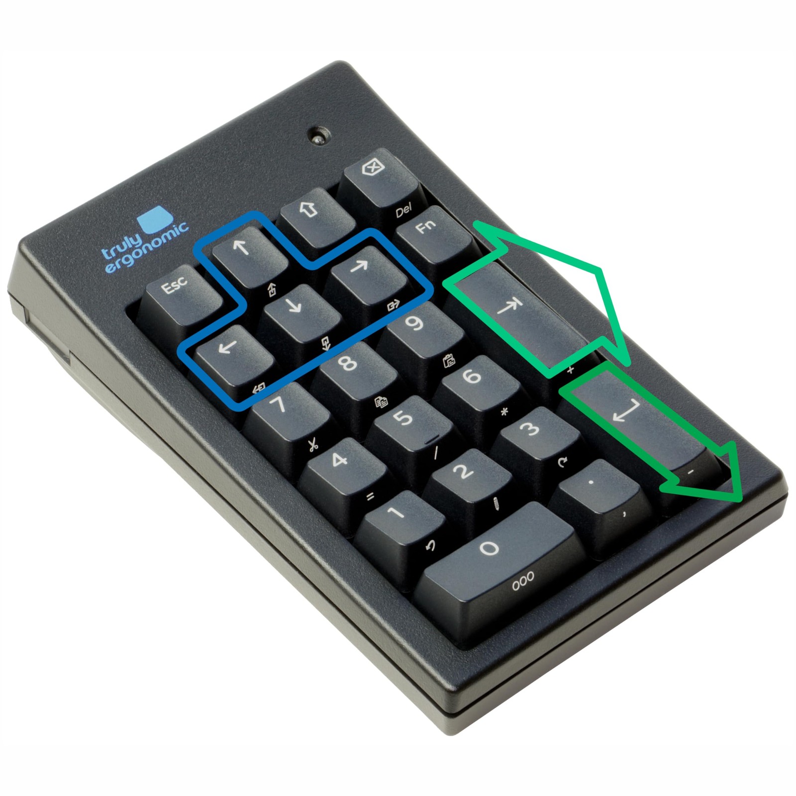 Truly Ergonomic Mechanical Numeric Keypad for Data Entry  Big TAB & Big Enter...