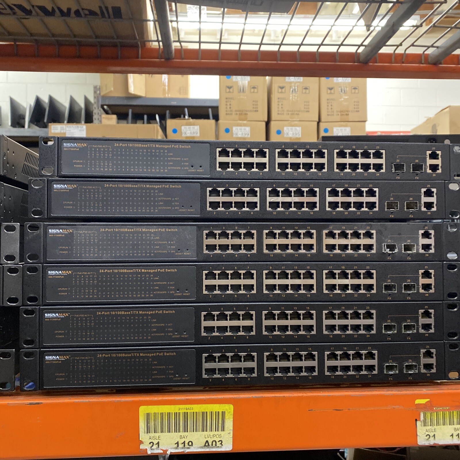 SignaMax 065-7726SPoE 24-Port 10/100BaseT/TX Stackable Managed PoE Switch