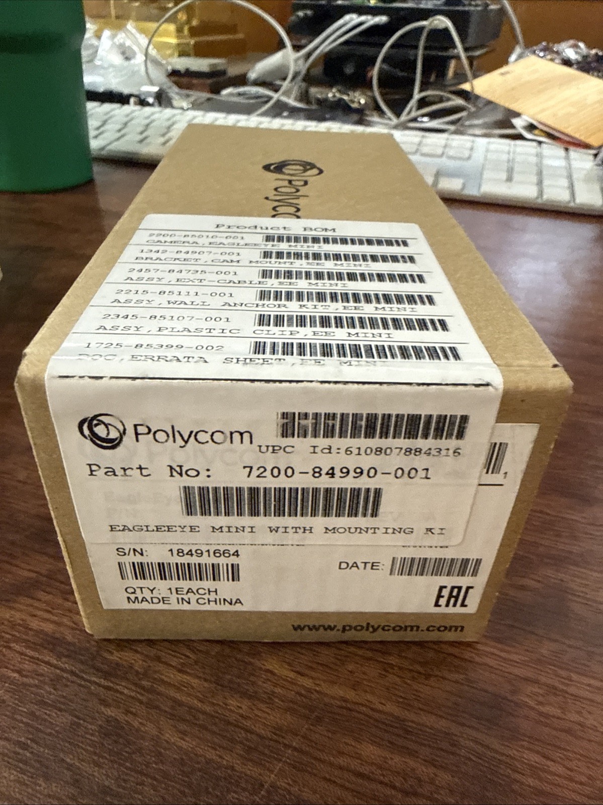 New Polycom Eagle Eye Mini USB Camera with Mount Kit 7200-84990-001