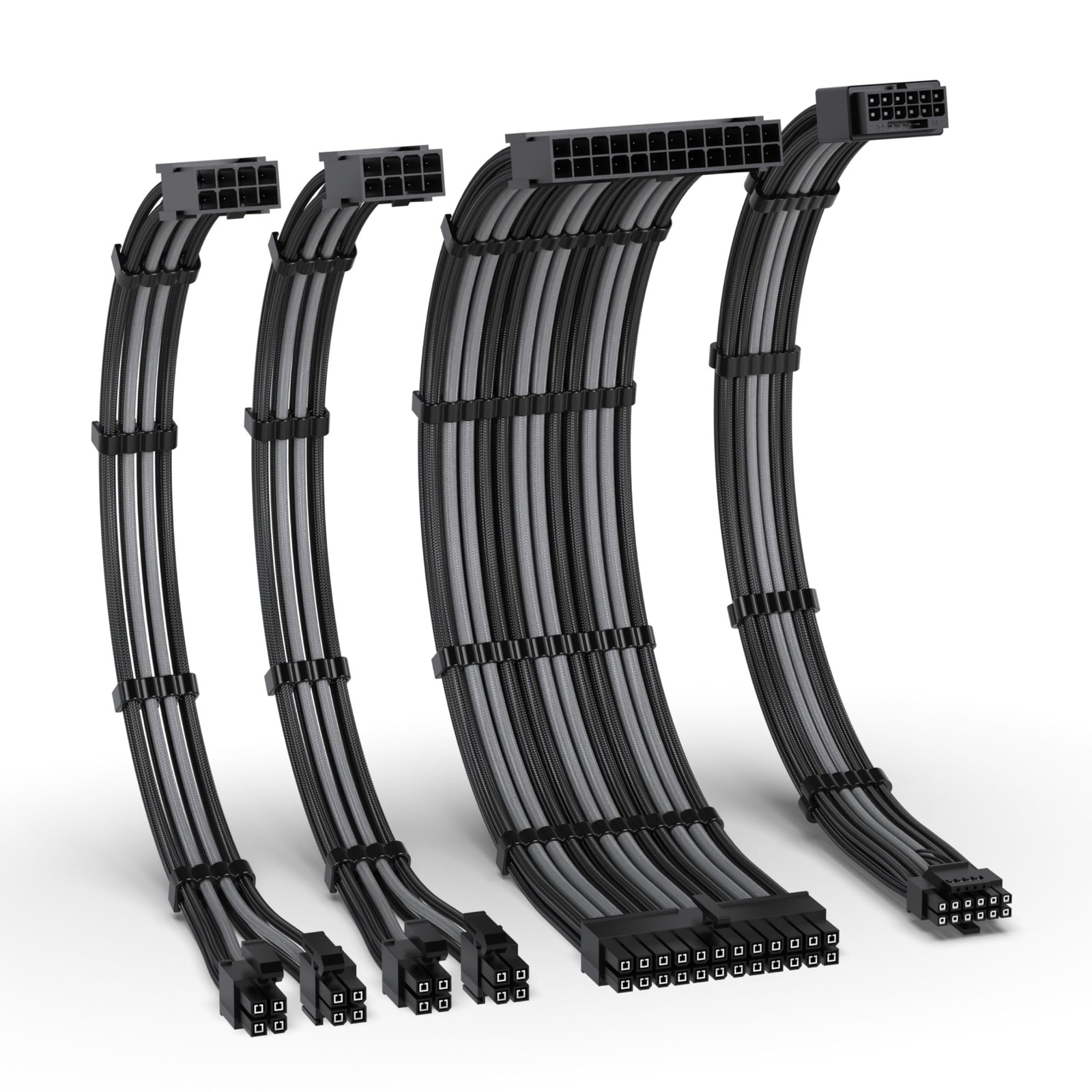 EZDIY-FAB 12VHPWR PSU Extension Kit, 1x24-Pin/2xEPS/1x12+4 Pin, Black Grey | ...