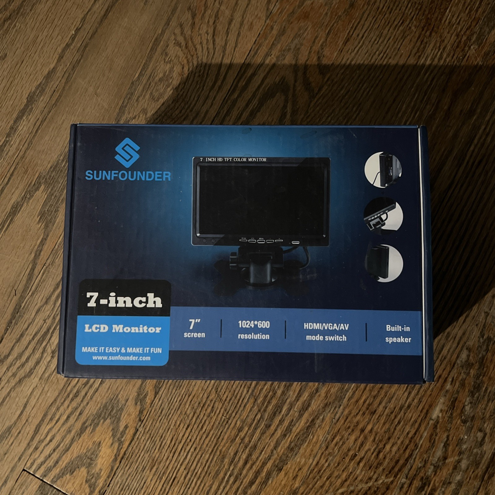 SunFounder 7” LCD Monitor HDMI VGA AV 1024x600 Open Box