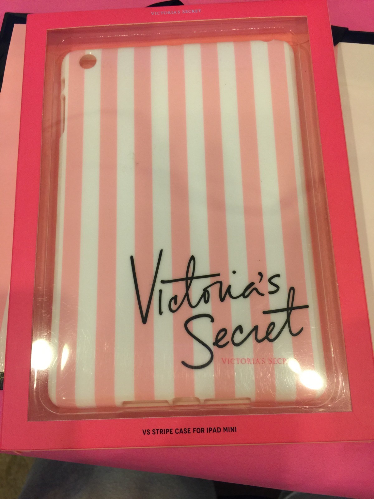 NEW VICTORIA'S SECRET VS PINK STRIPE CASE FOR IPAD MINI RARE HTF
