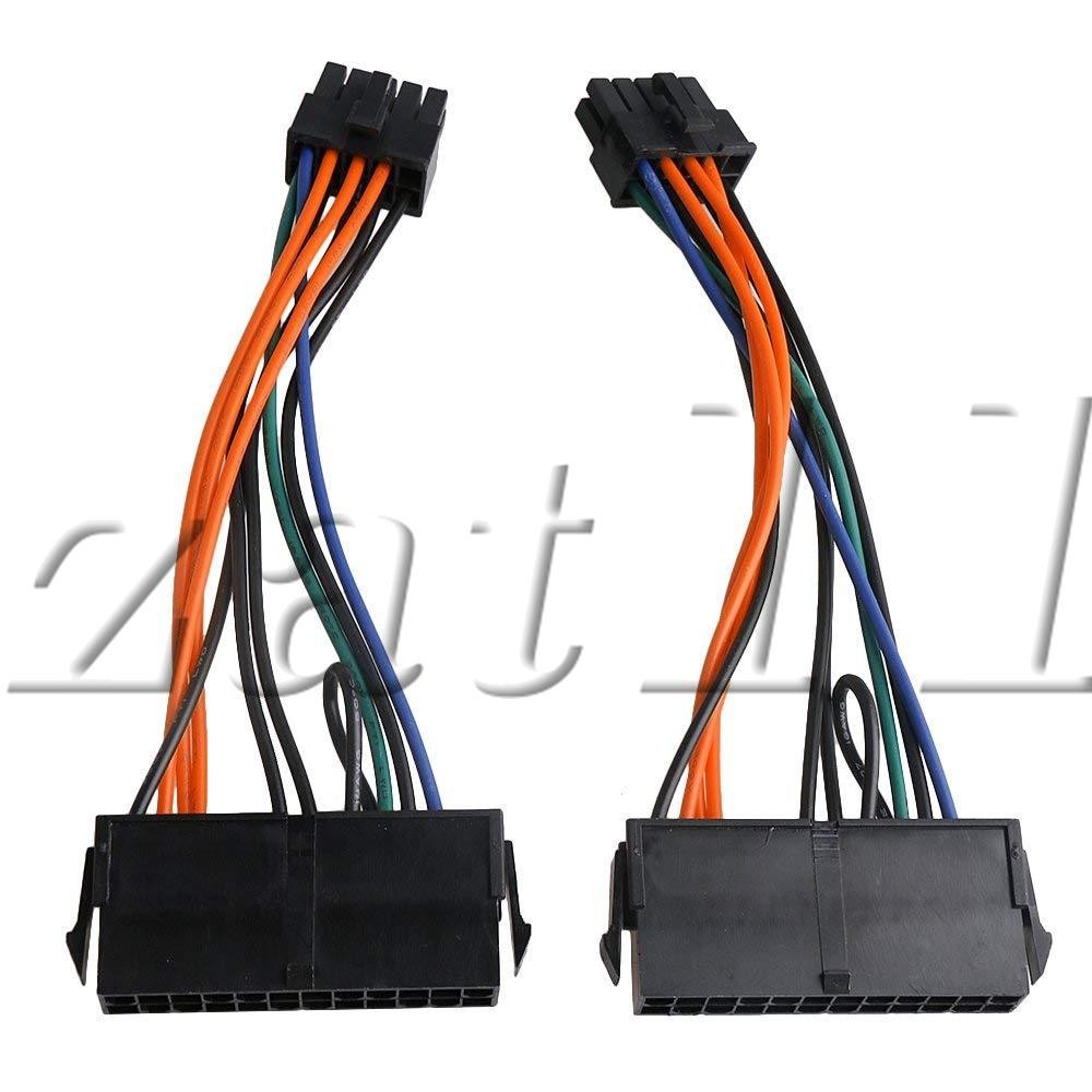 4PCS 24 Pin to 10 Pin Power Supply Adapter Braided Sleeved Cable