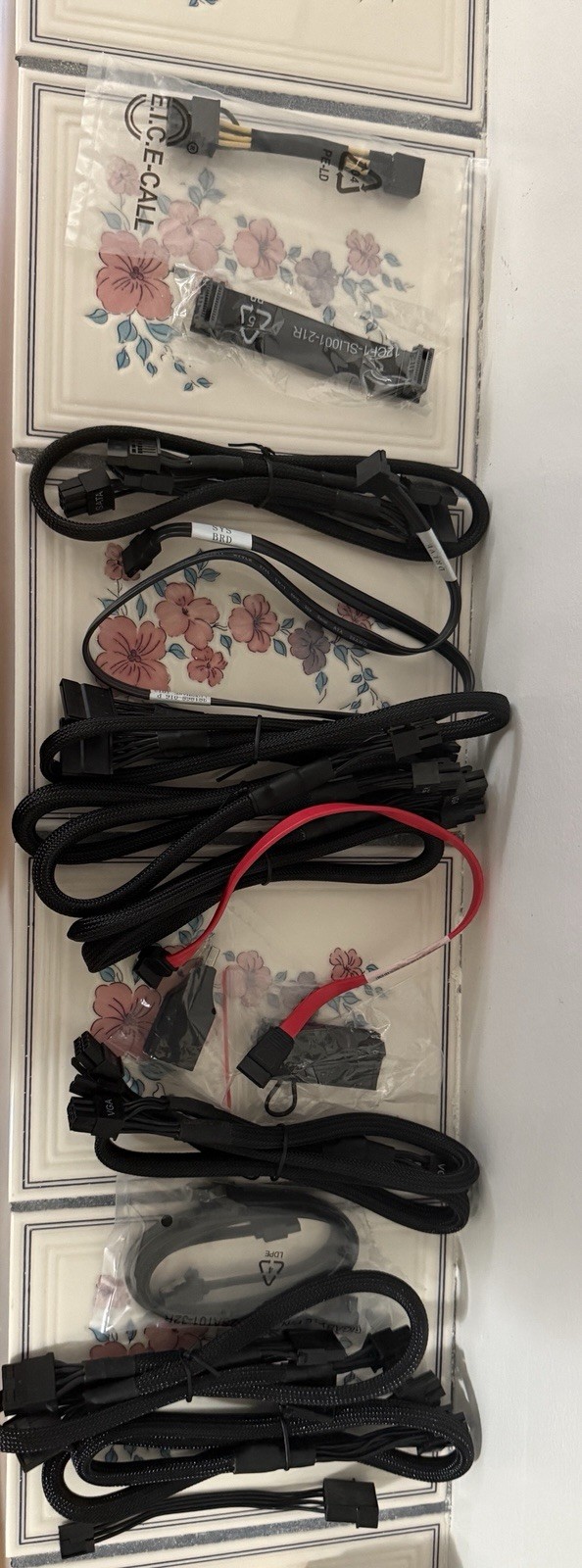 Lot of Mixed PSU Modular & SATA Cables – Untested – For PC Builds / Repairs