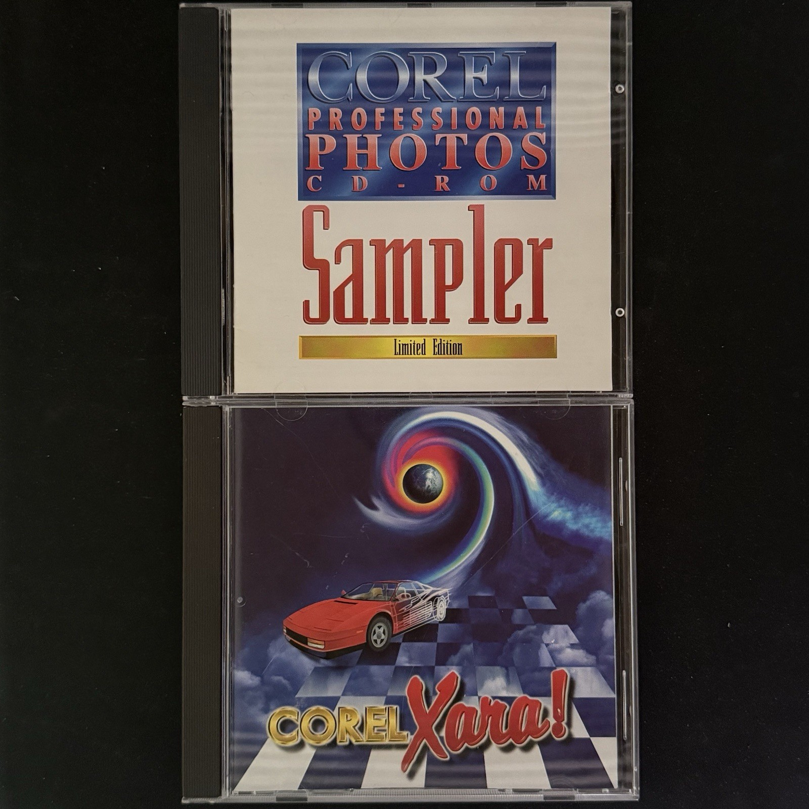 Corel Xara 1995 & Professional Photos 1994 Sampler 2 CD-ROM Lot Vintage Windows