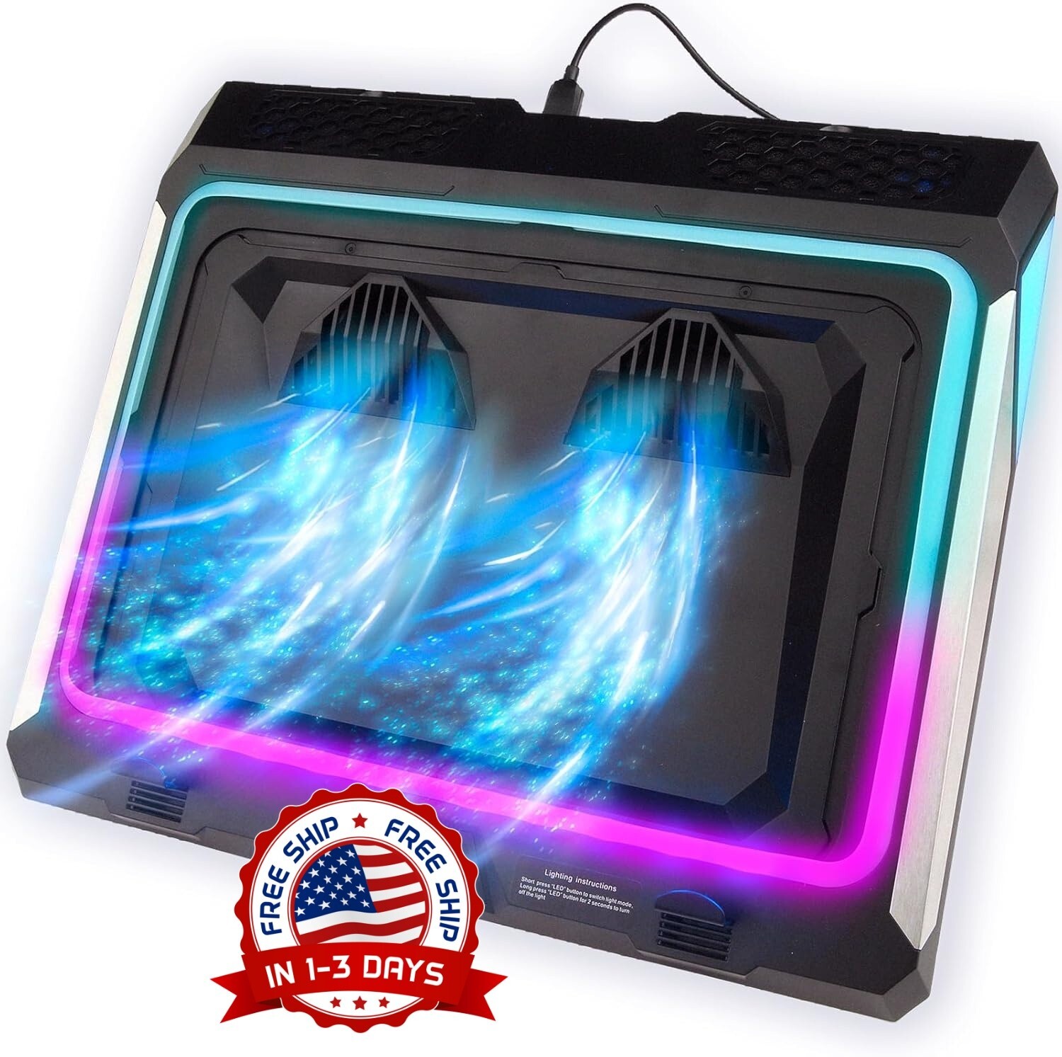 Base De Refrigeración Para Portátil, Ventiladores Turbo Para Portátil (4500 RPM)