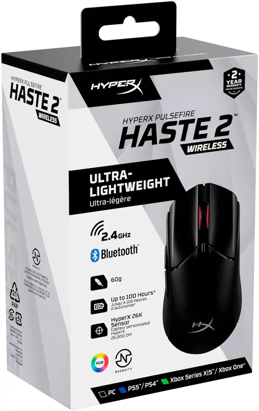 HyperX Pulsefire Haste 2 Pro 4K Wireless Mouse for PC Gaming Grade A