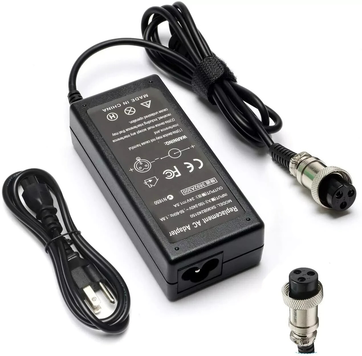 24V 1.5A 36W Battery Charger Standard 3-Prong Inline for Razor E100 E200 E300