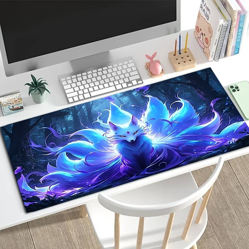 1pc Diatom Mud Extra Large Mouse Pad | Card Game Mat, Blue-Purple Dreamy Nine-