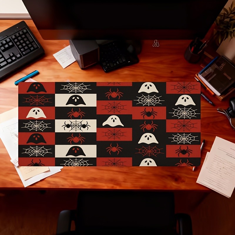 1pc Extra-large, Non-slip, Durable Desk Mat, Mouse Pad,Spider Web Pattern Fabr