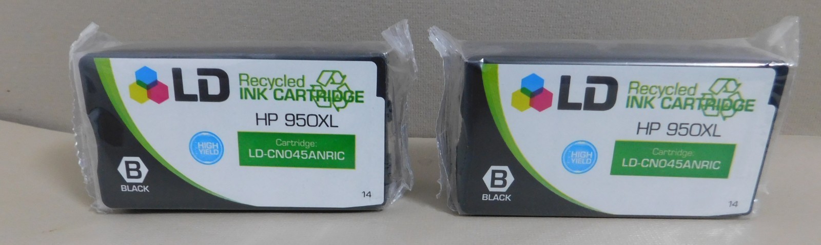 Sealed 2 Black  950XL Ink Cartridges LD Recycled LD-CN045ANRIC InkJet