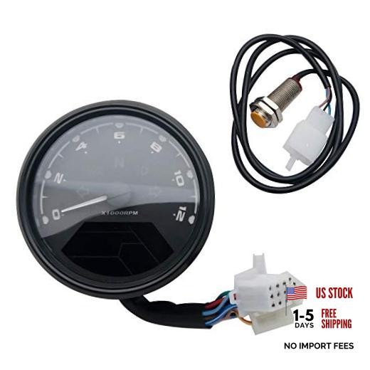 LCD Digital Speedometer 12V Universal Digital Motorbike Speedometer Tachometer