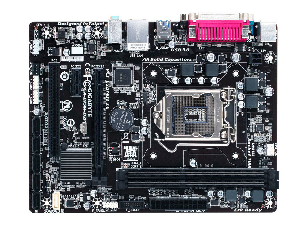 For Gigabyte GA-B75M-D2P B75 LPT COM PCI Desktop Motherboard LGA 1155