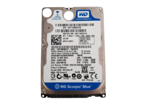 Dell Western Digital 160GB 5.4K RPM 2.5" SATA HDD WD1600BEVT 1GDV1 01GDV1