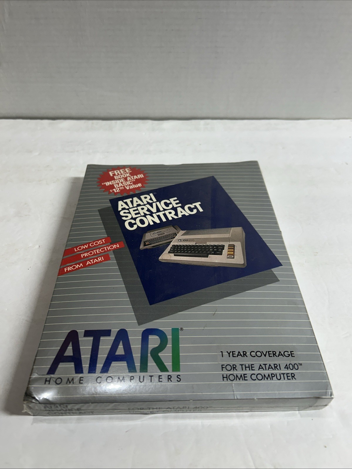 Vintage ATARI 400 Home Computer Service Contract With Basic Book New Old Stock