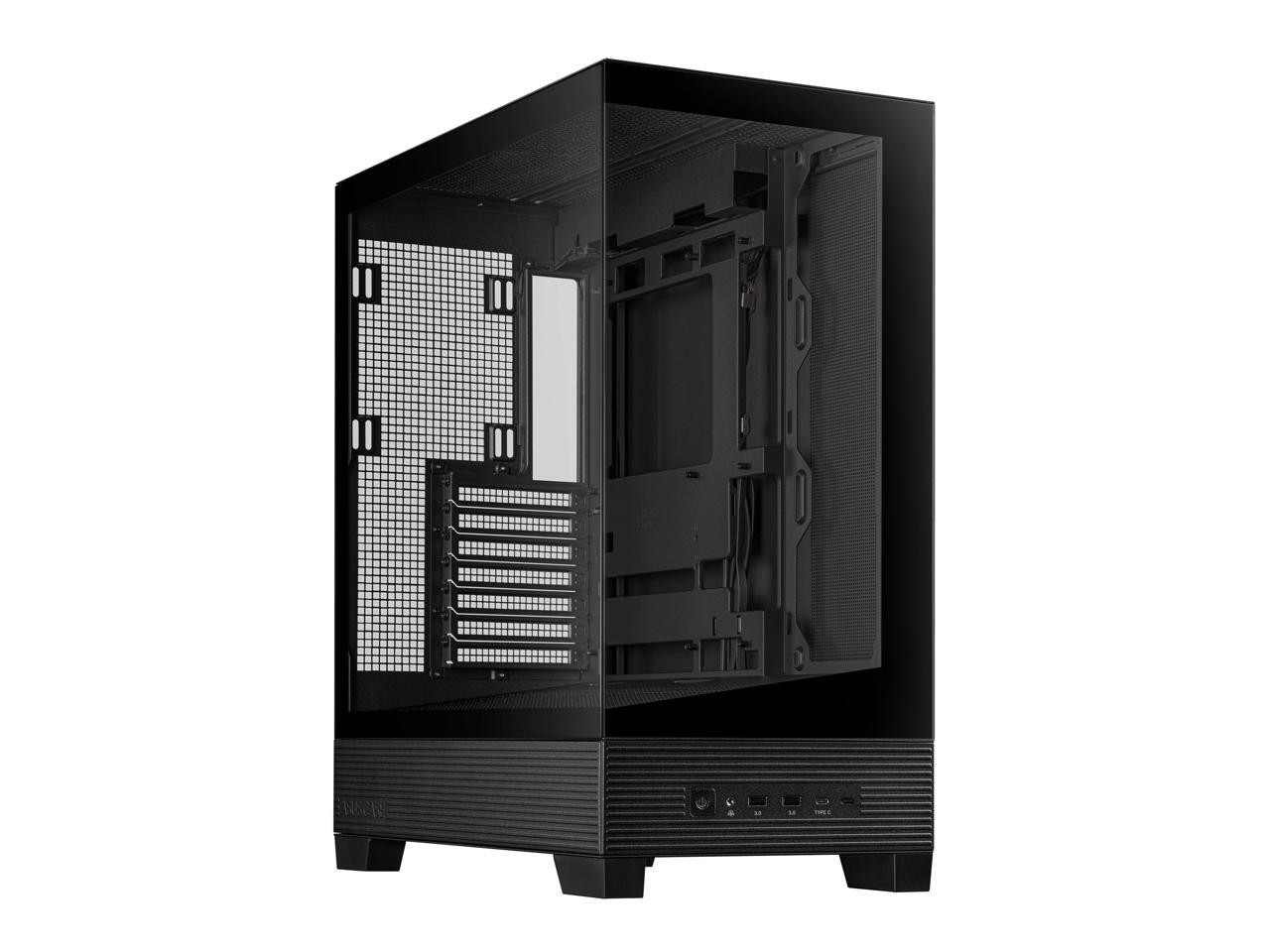 ASUS A31 Black ATX Mid-Tower Gaming Case, Dual-sided tempered glass, Frameless D