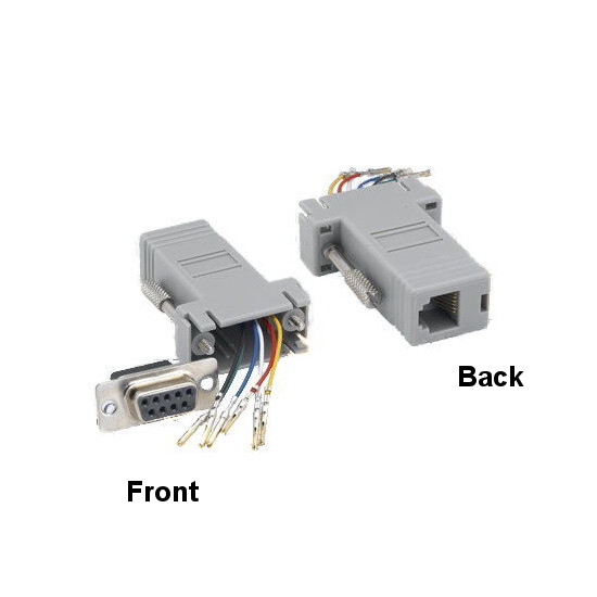 [x10] DB9 Female to RJ12(6P6C) Female Modular Adapter Converter Serial Connectio