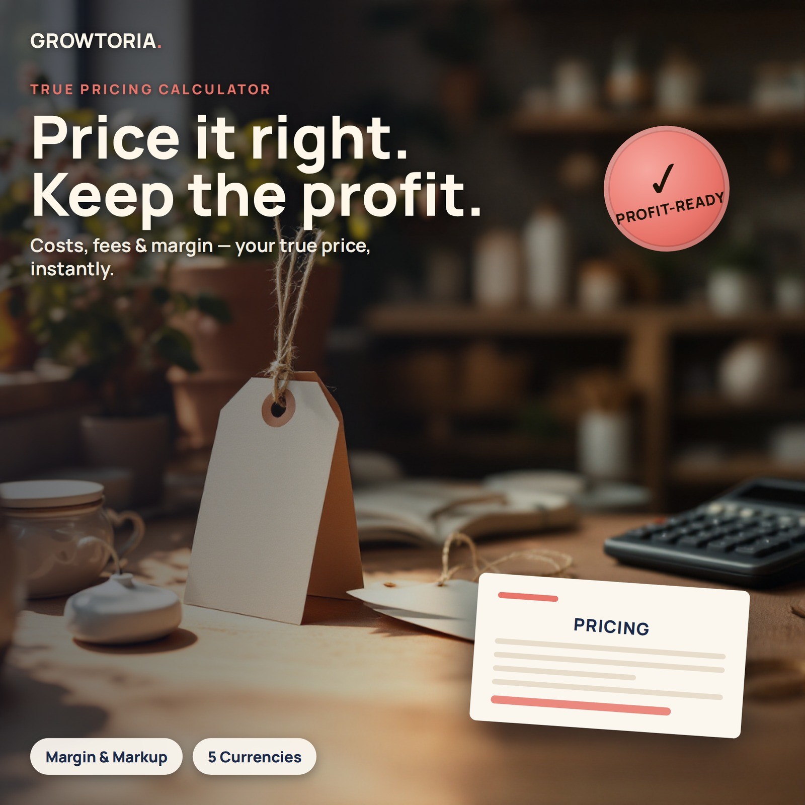Pricing Calculator Software Profit Margin Markup Cost Small Business Maker
