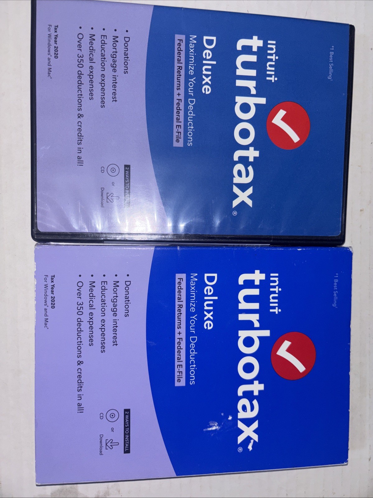 NEW Intuit TurboTax Deluxe Federal E-File Only 2020 CD Old version