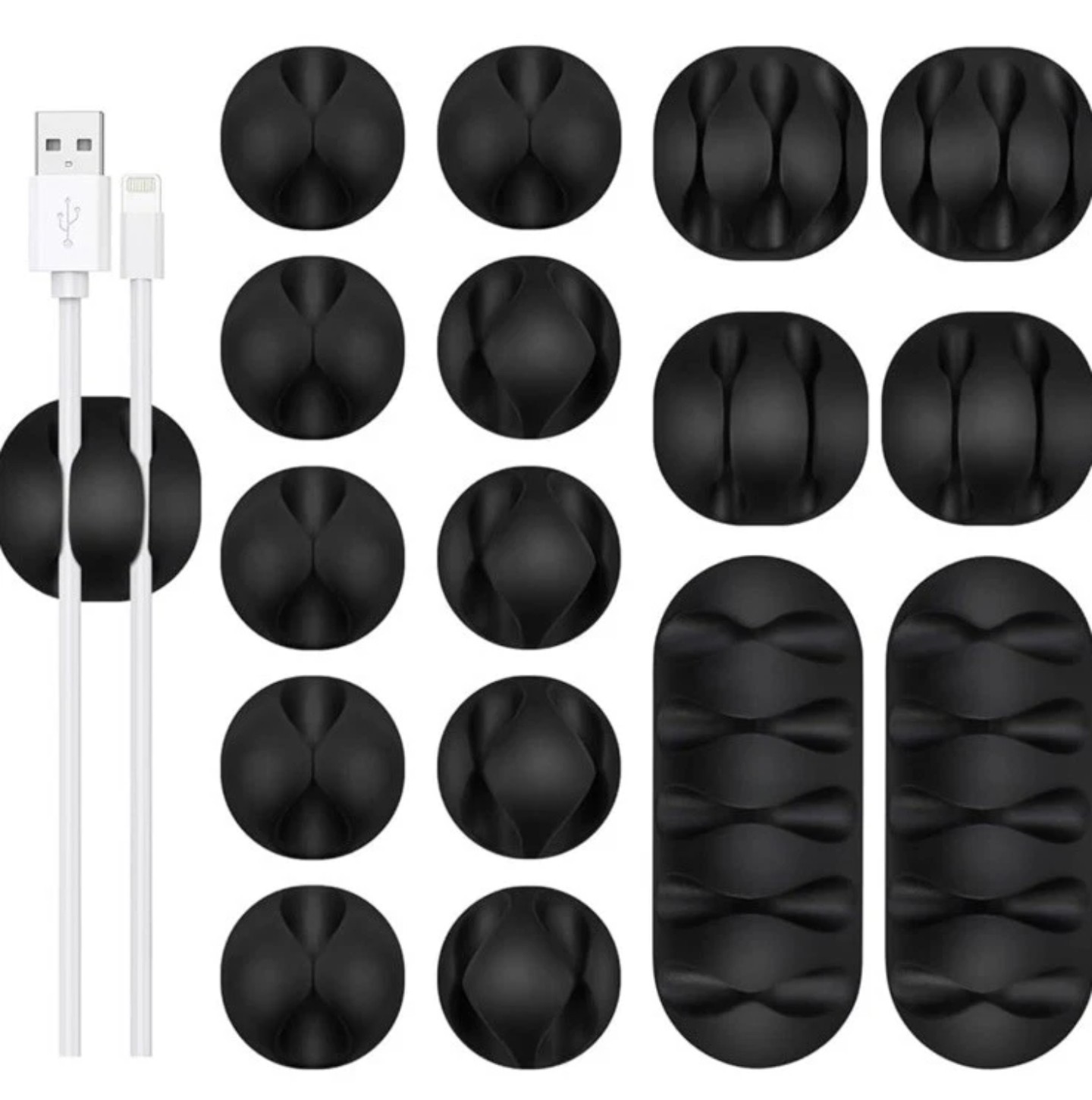 16Pcs Cable Clips Holders For Organizing Wires-Home Office Car Desk Nightstand 