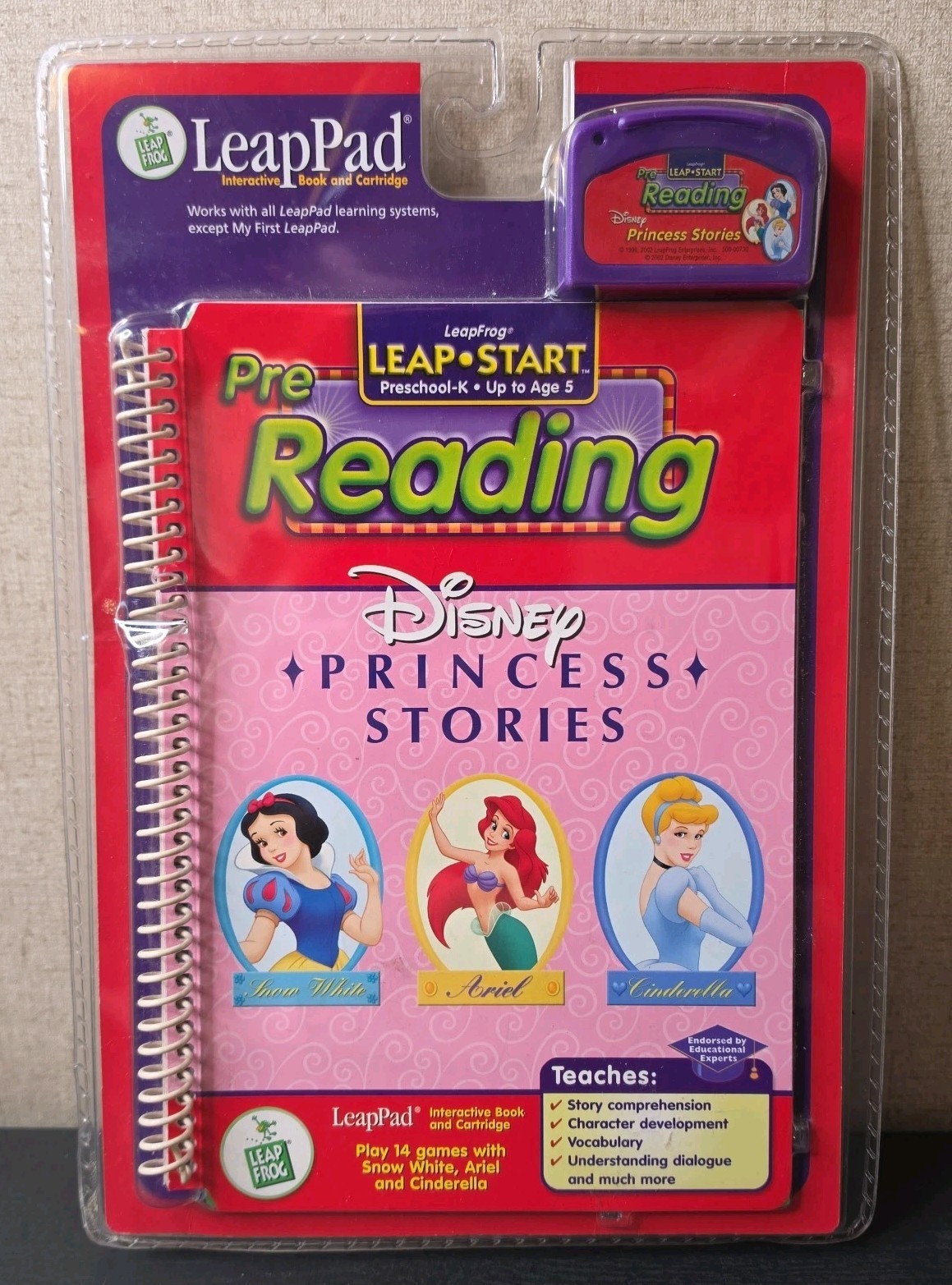 VTG Leap Frog Leap Start Pre Reading Disney Princess Stories Book Cartridge New 