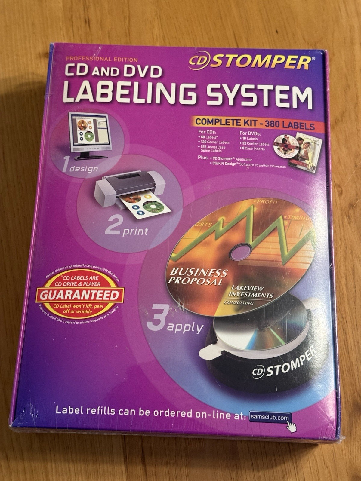 CD Stomper CD DVD Labeling System Professional Edition 380 Labels New Sealed