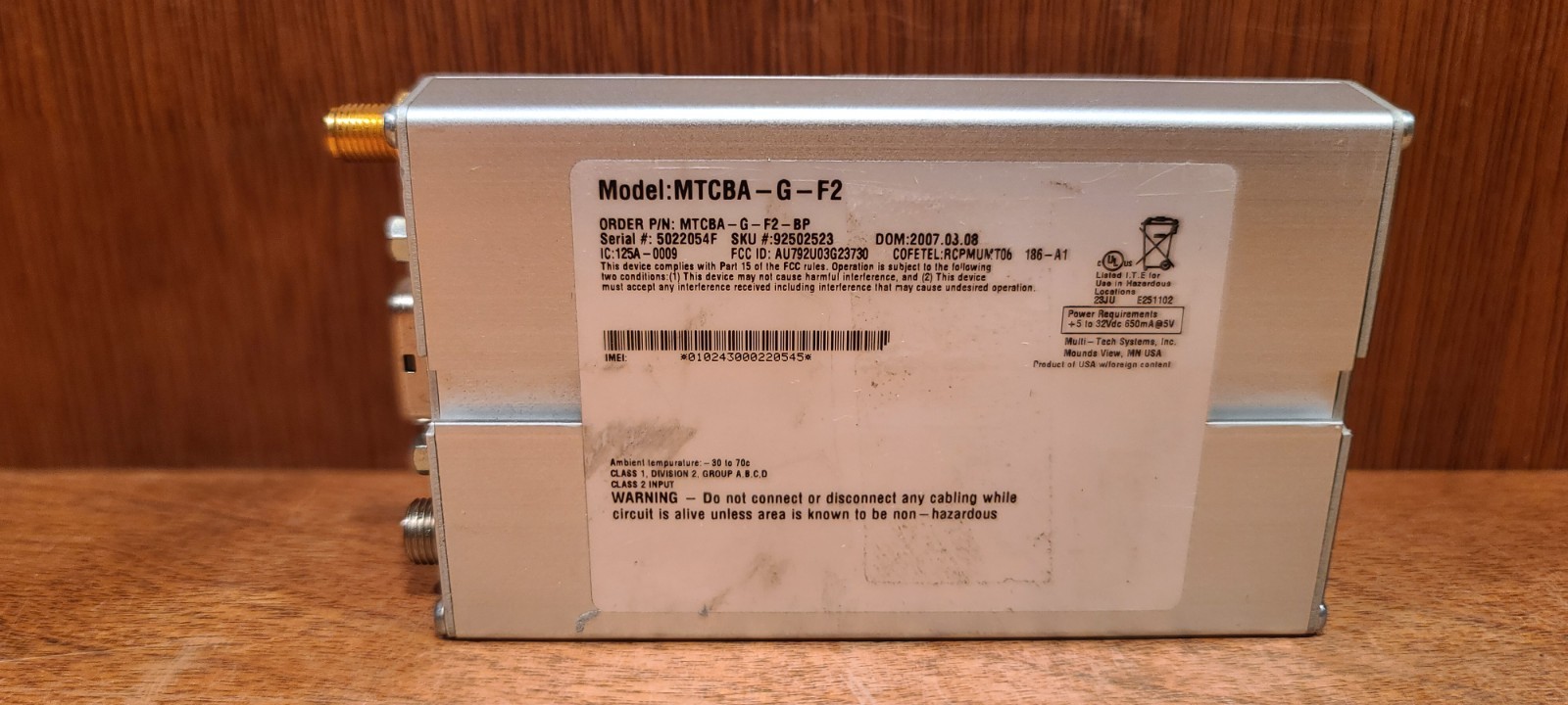MultiTech Systems MultiModem GSM/GPRS Wireless Modem MTCBA-G-F2 with GPS Antenna