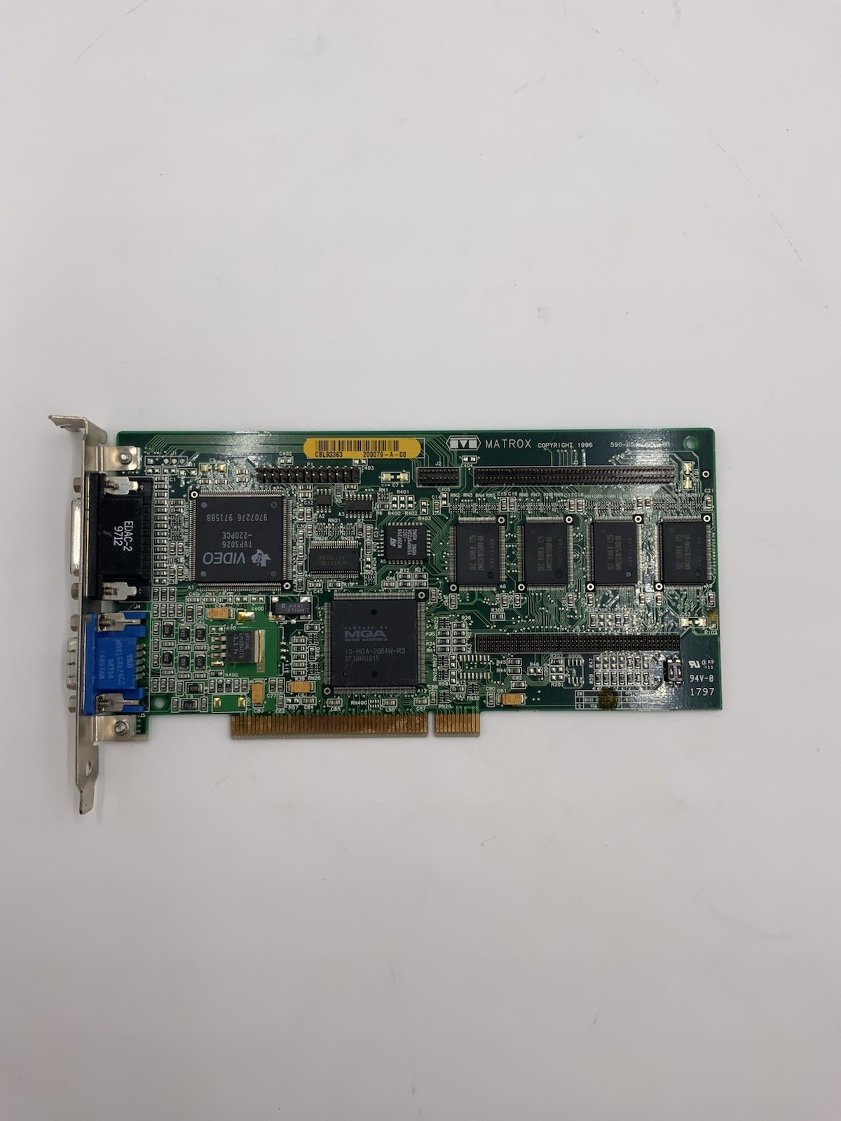 PCI Video card Matrox 590-05 Rev B MGA MIL/4/DELL3 00081992 ID7059000 DVI VGA