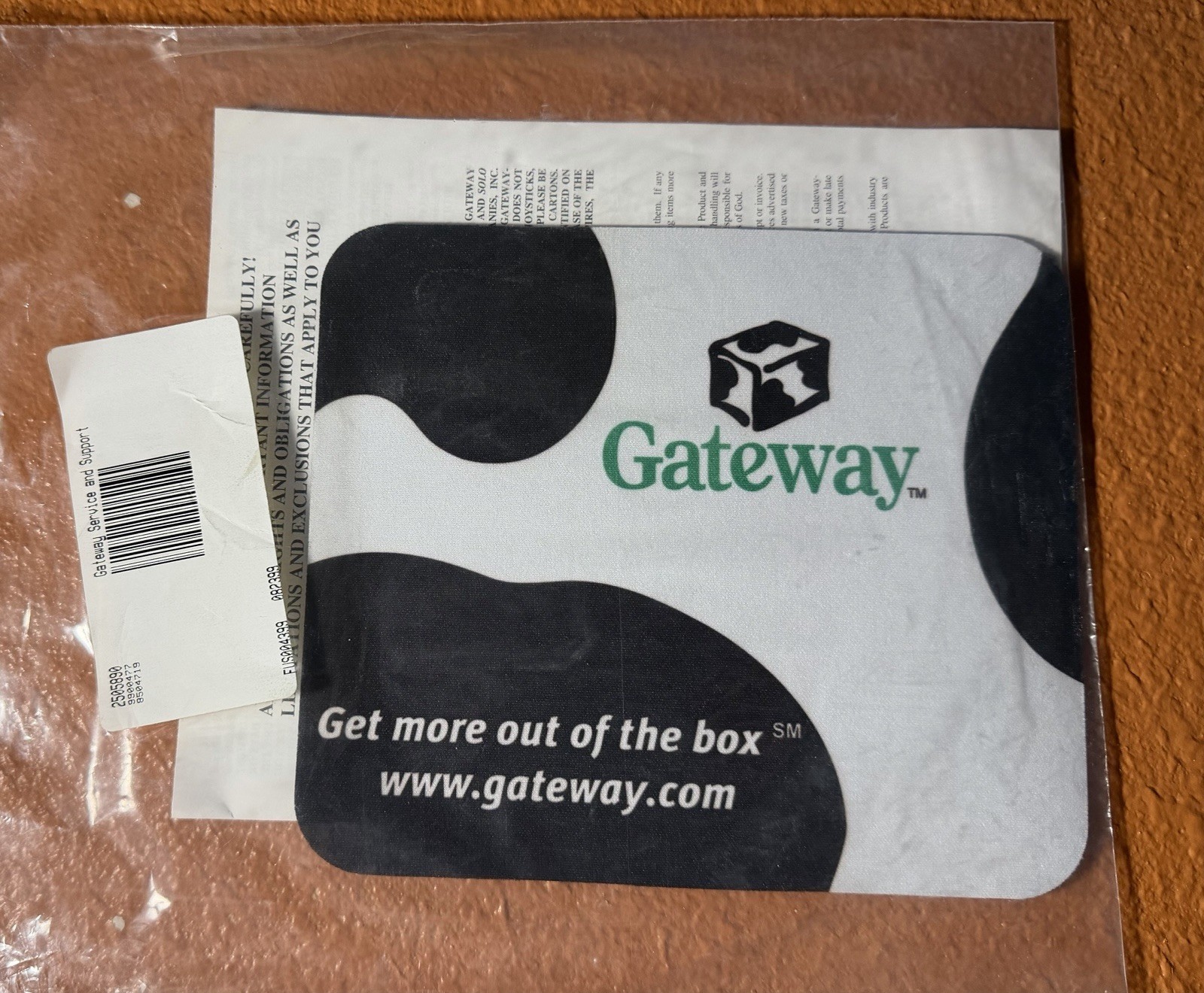 Vintage Gateway Computer Mouse Pad Black White Cow Print Promo. Original Package