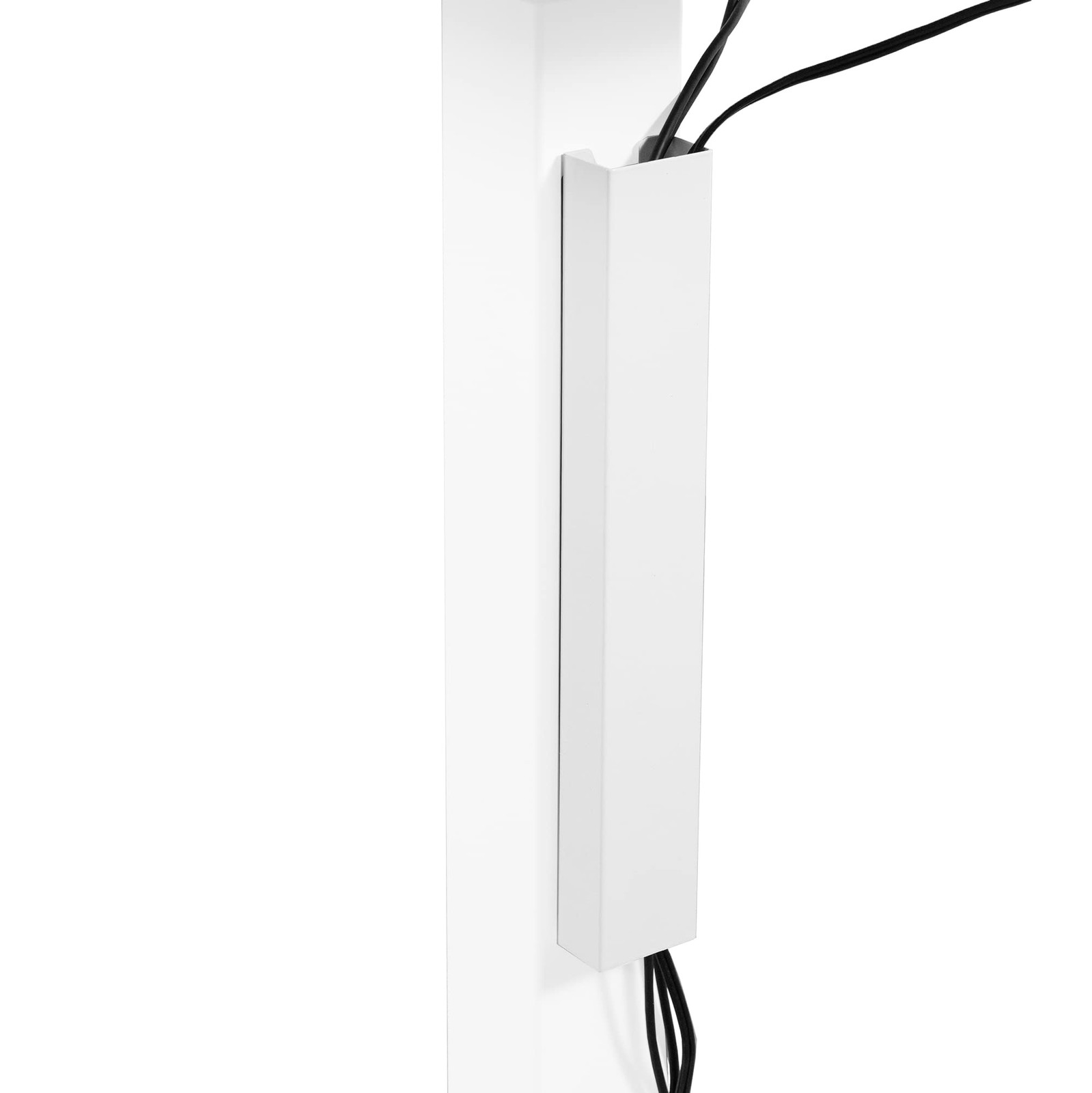 White 14 Inch Cable Management Channel Desk Leg DESKAC011MW Wire Organizer