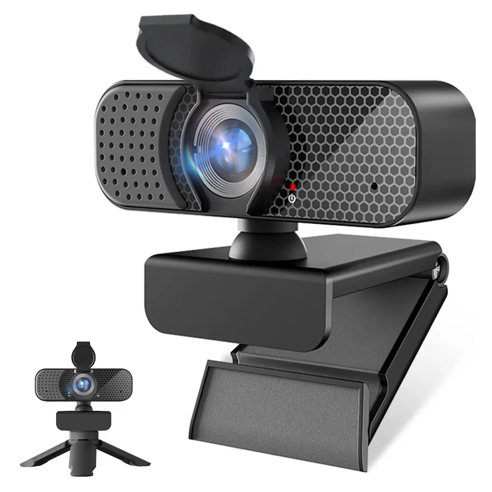 VisionPro Gear 2K/1080P USB Webcam with Privacy Cover Auto Focus Dual Mics Plug