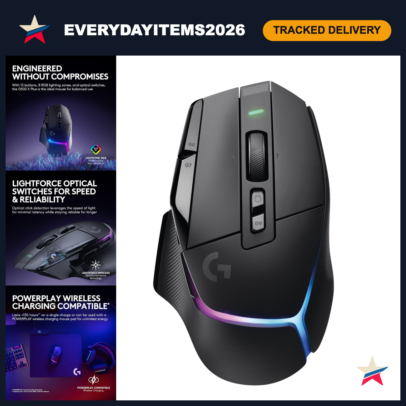 Wireless RGB Gaming Mouse - High Precision, Customizable Buttons, Ergonomic Desi