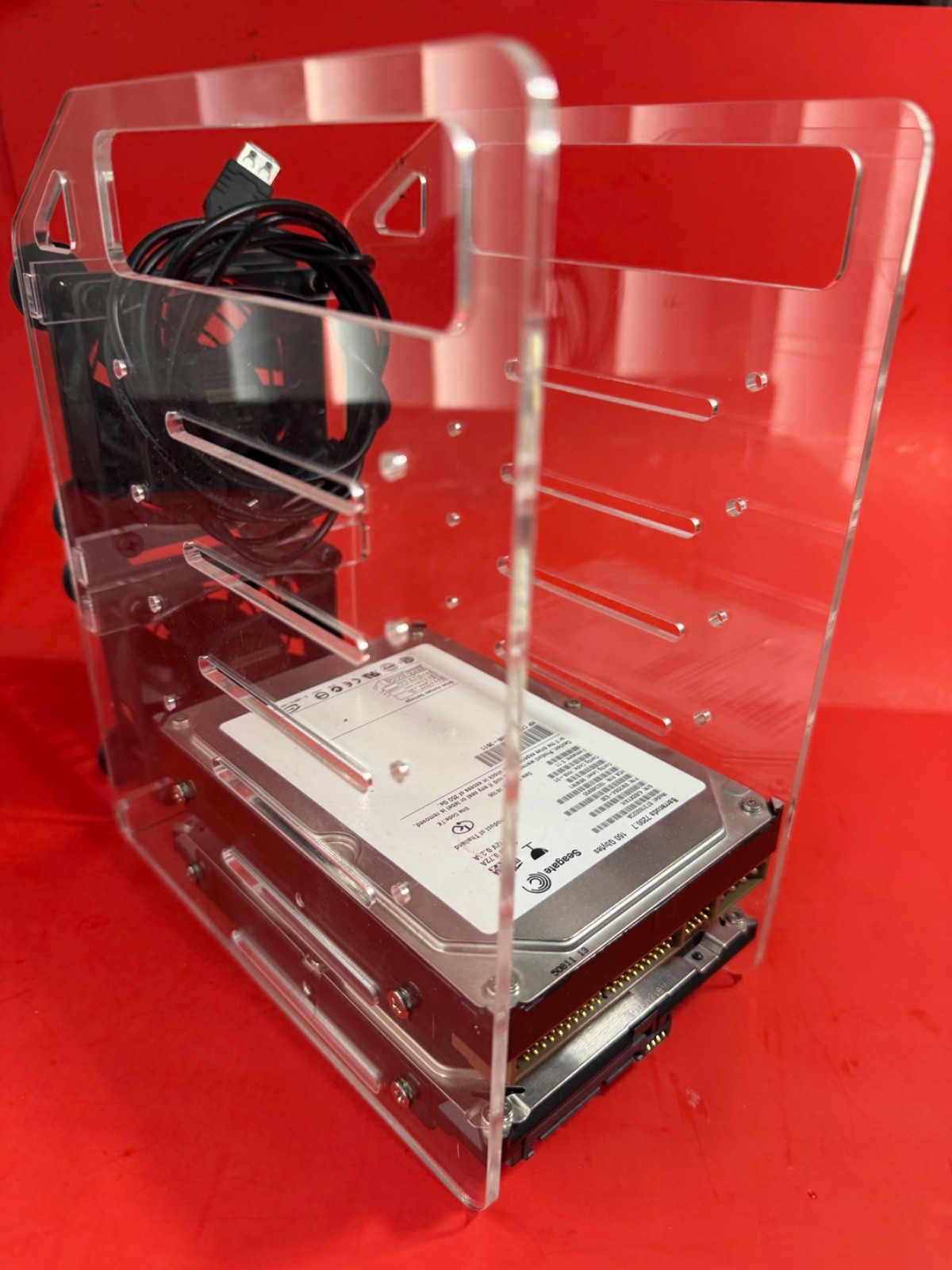 Hard Drive Mounting Rack with Fans & 2 3.5" Hard Drives IDE / SATA