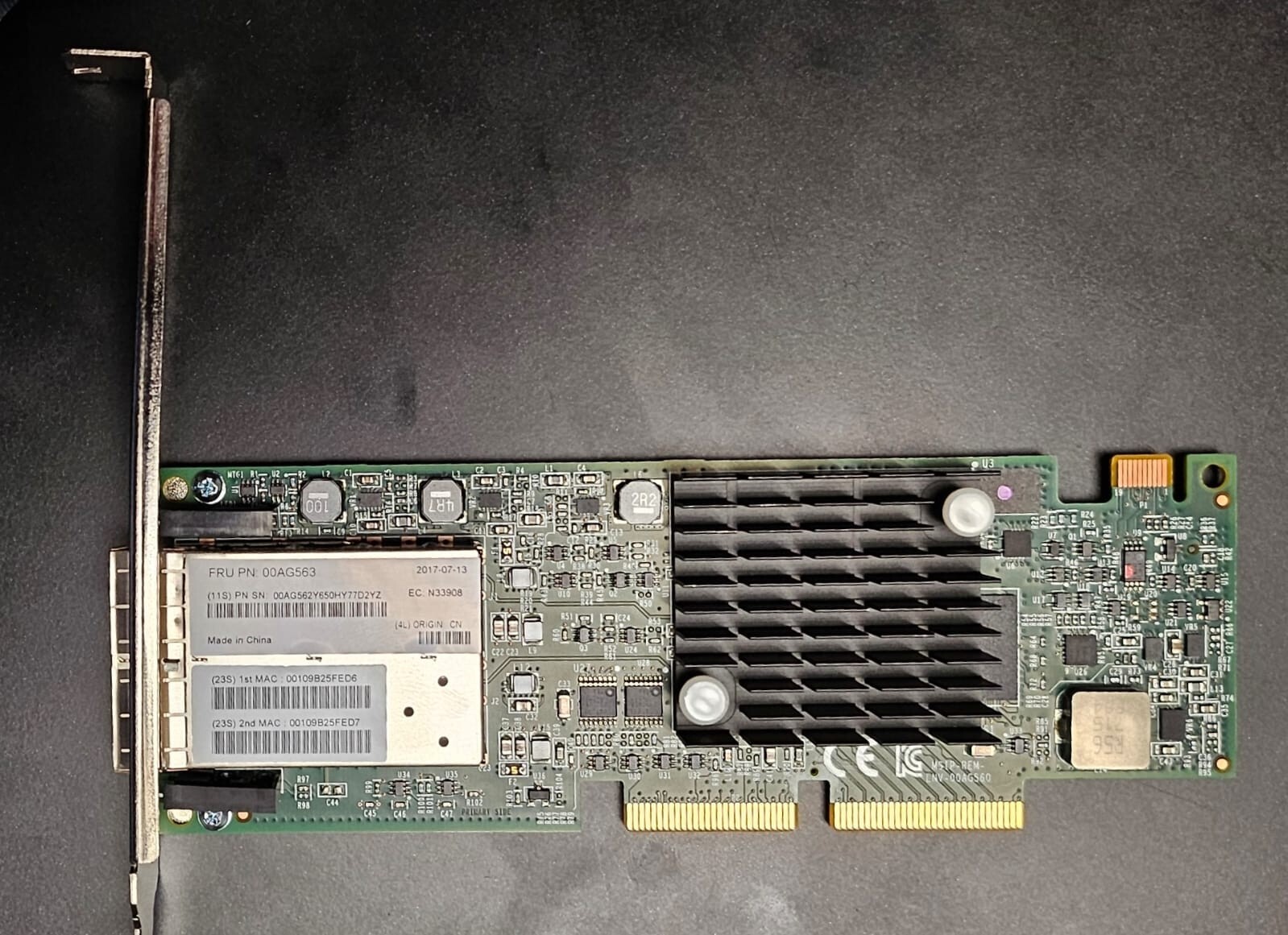 IBM EMULEX 00AG563 VFA5 2 ML2 DUAL PORT 10GbE SFP ADAPTER.