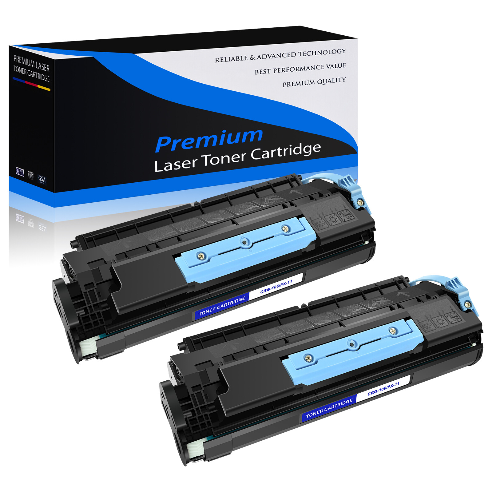 2 PACK CRG106 C106 Toner Cartridge for Canon Image Class MF6530 MF6540 MF6550