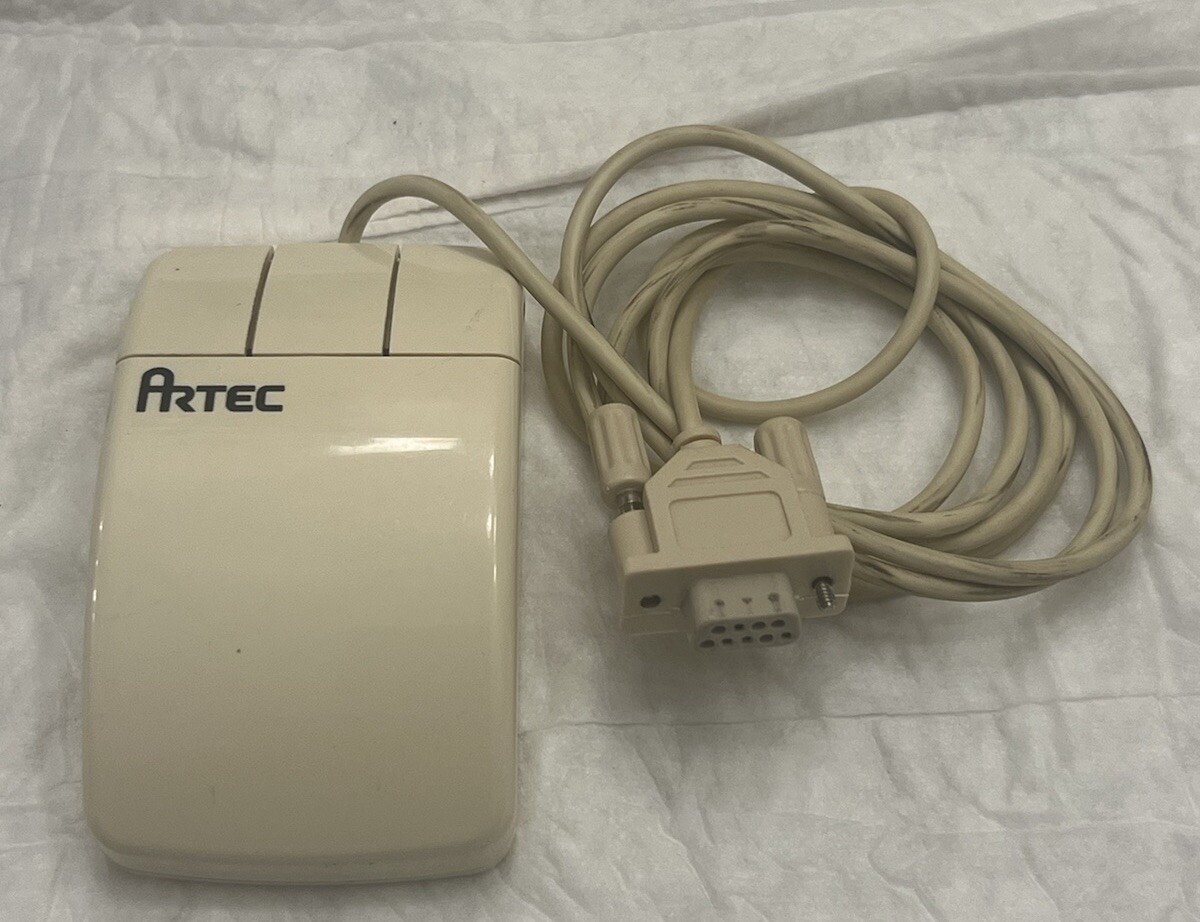 VINTAGE Artec AM25 3-Button Wired Serial Mouse ** Rare Hard To Find HTF **