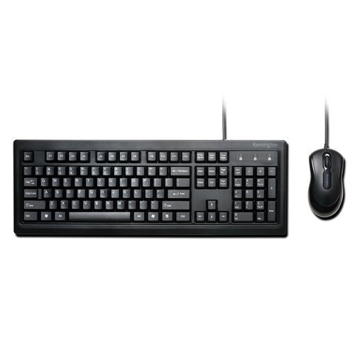 Kensington Mouse-in-a-Box and Keyboard Wired USB Desktop Set (K72436AM), Black