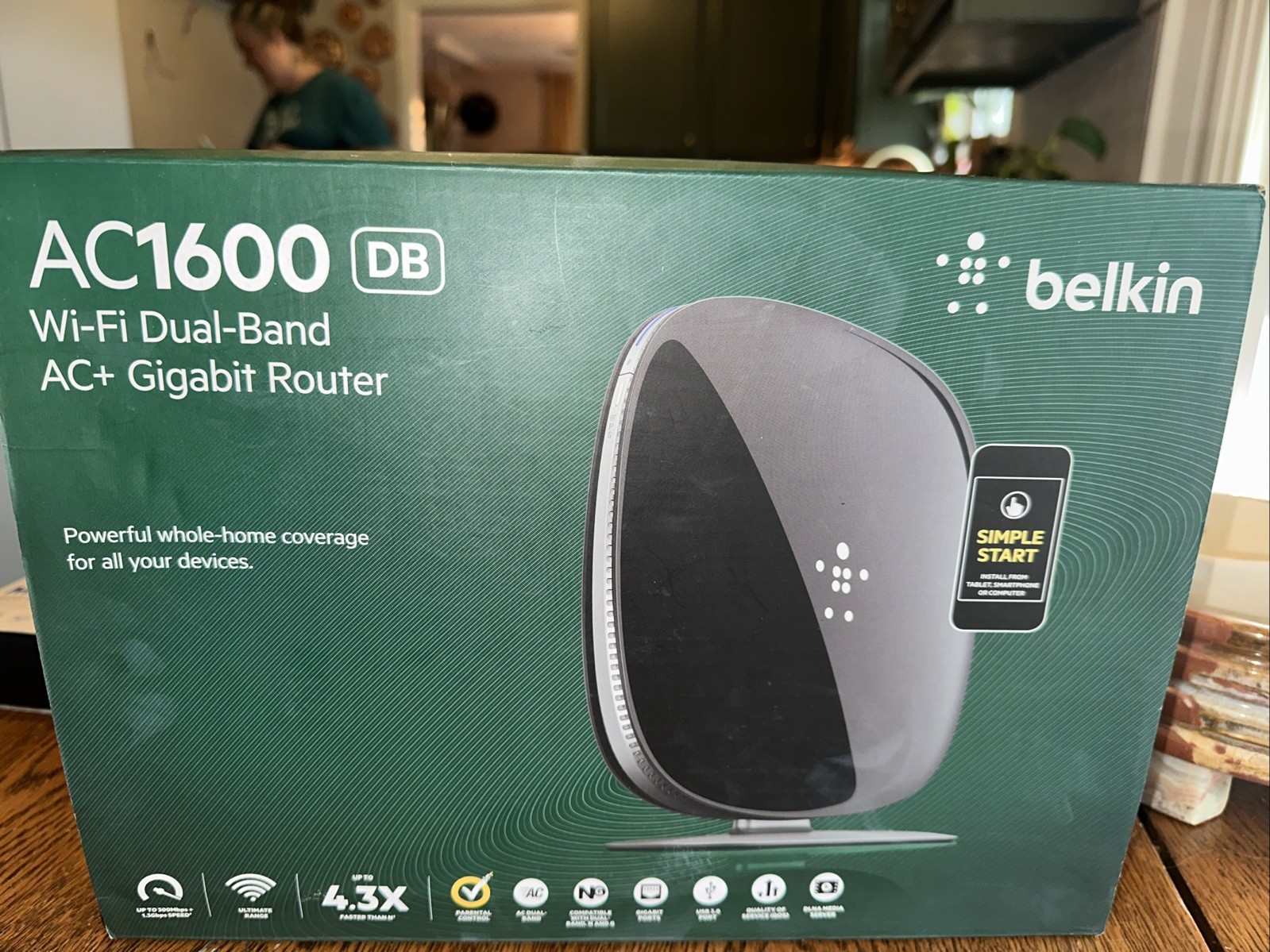 Belkin AC1600 DB Wi-Fi Dual-Band AC+ Gigabit Router (F9K1119)