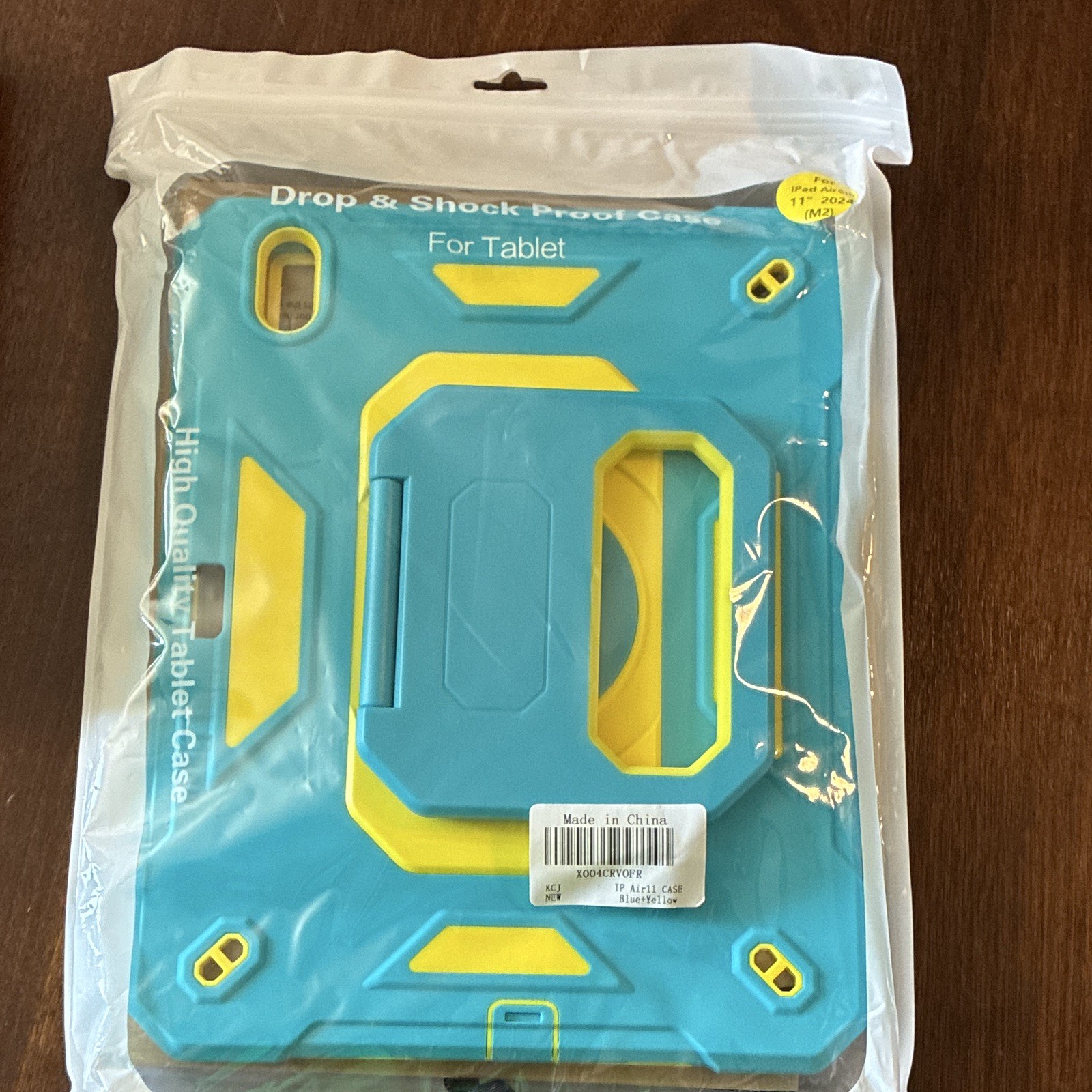 Shockproof Rugged Case w/ Stand for Apple iPad Air 11" (M2) 2024 Blue/Yellow