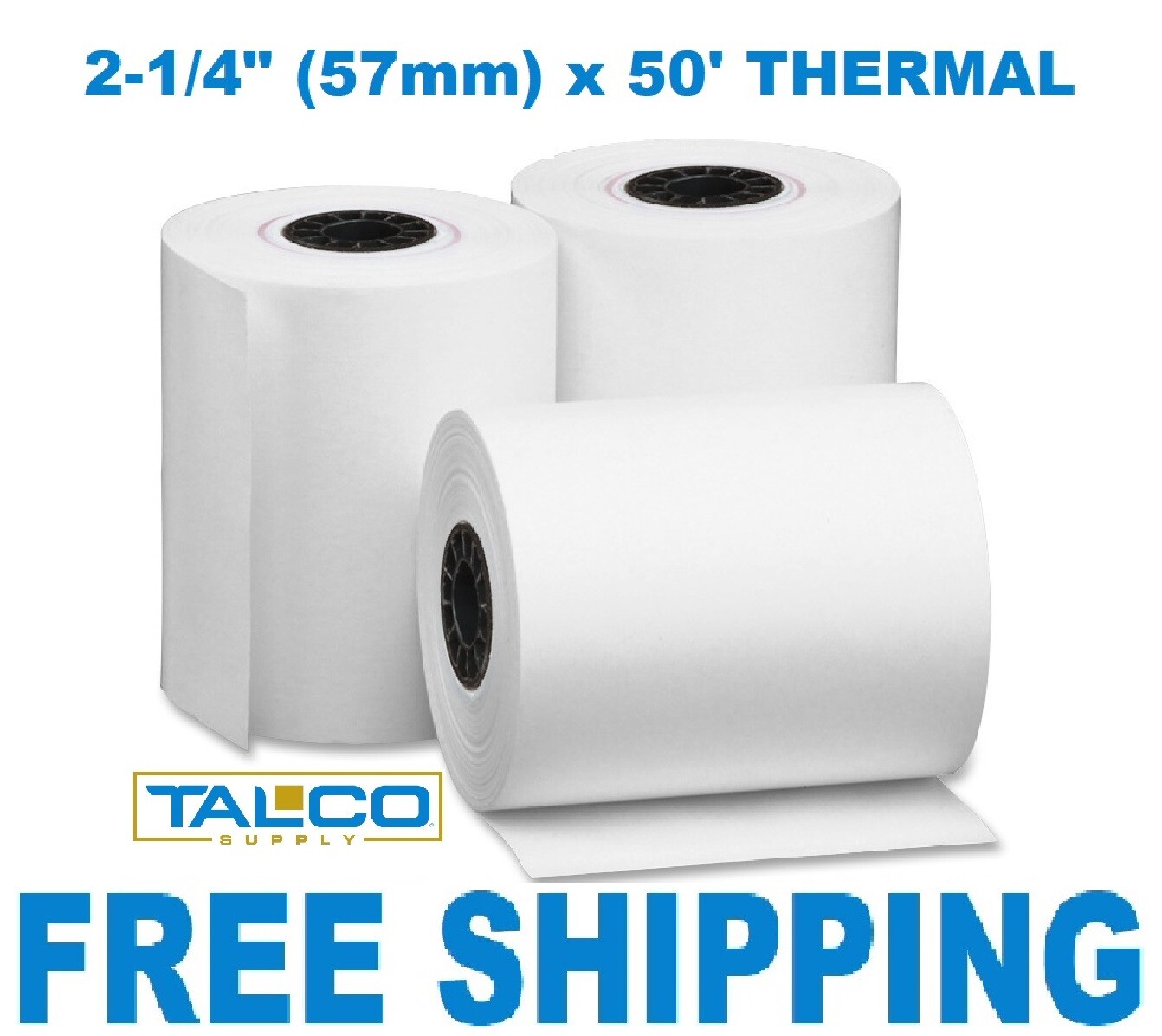 (100) VERIFONE vx520 (2-1/4" x 50') THERMAL RECEIPT PAPER ROLLS  ~FREE SHIPPING~