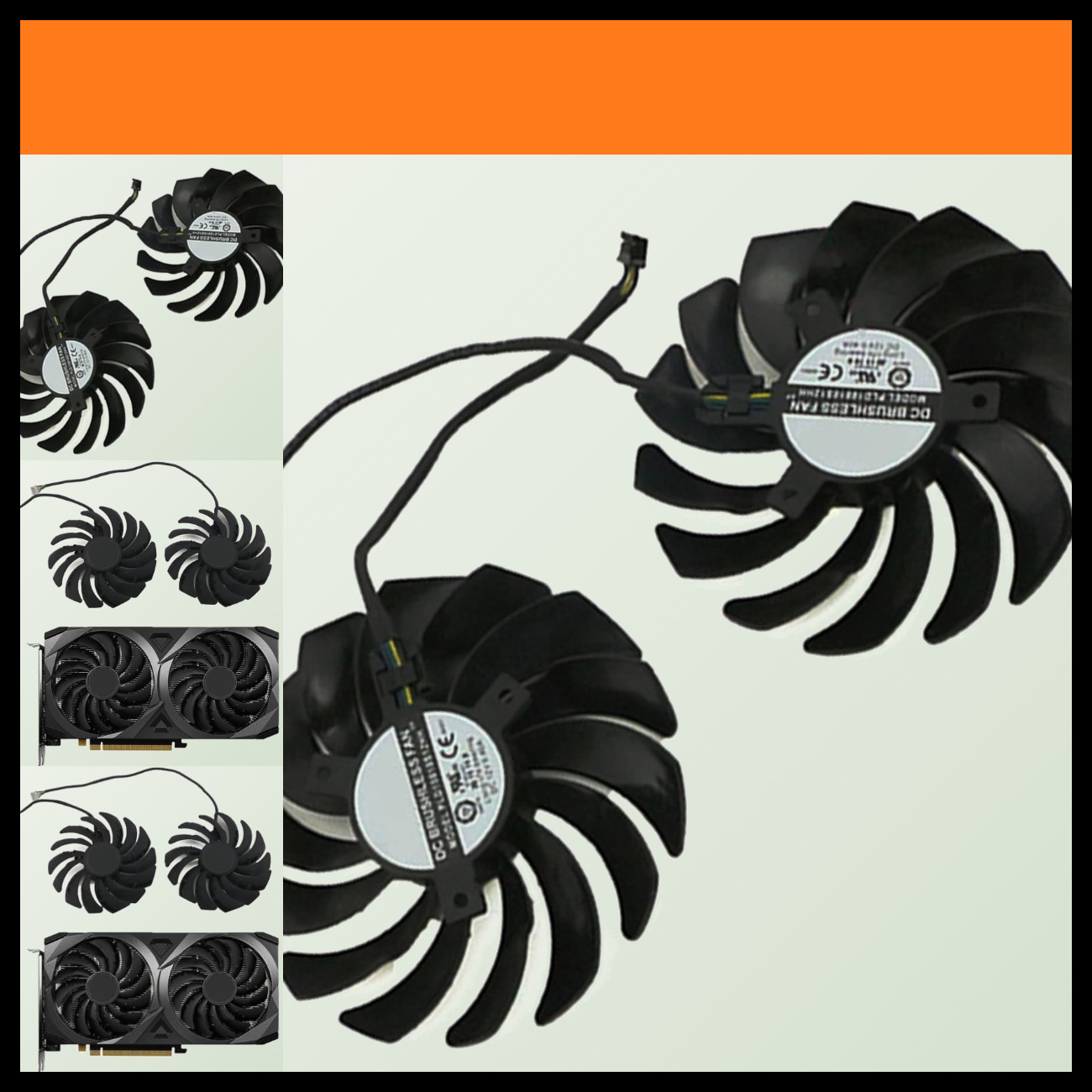 2pcs/ lot Graphics Card Cooling Fans Suitable for MSI RTX 3050 3060 3060TI 3070