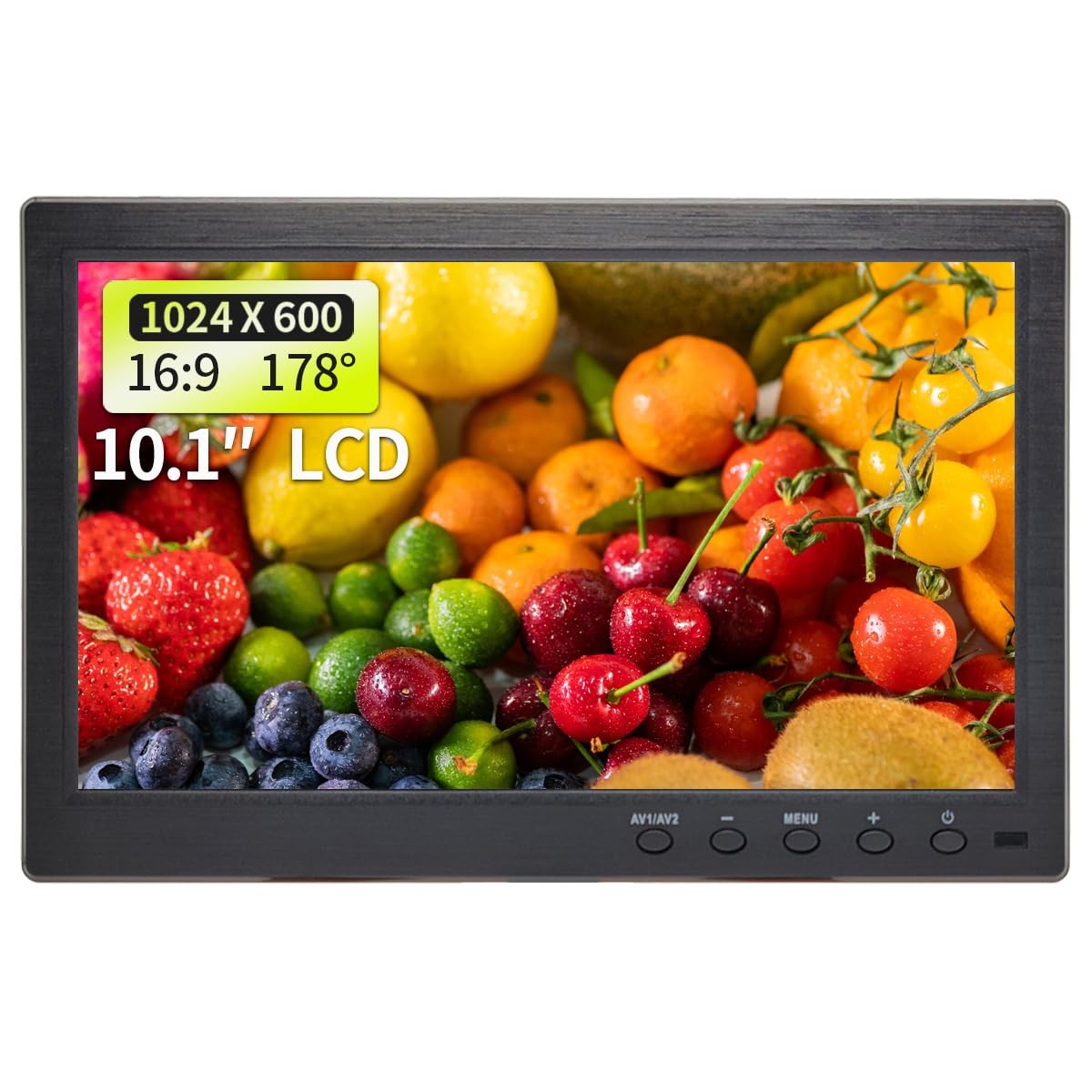 Qcvoruno 10.1" LCD Security Monitor Display 1024x600 BNC/AV Input CCTV